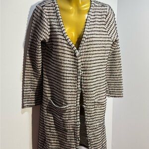 Zara Black and White Houndstooth Cardigan/Blazer